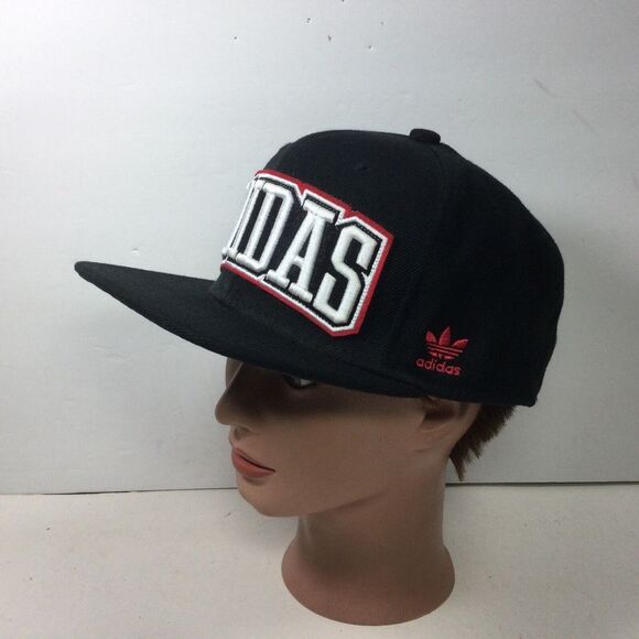 Vintage‎ Adidas Hat SpellOut Patch Black Hiphop StreetWear SnapBack Trucker Cap - Picture 3 of 9